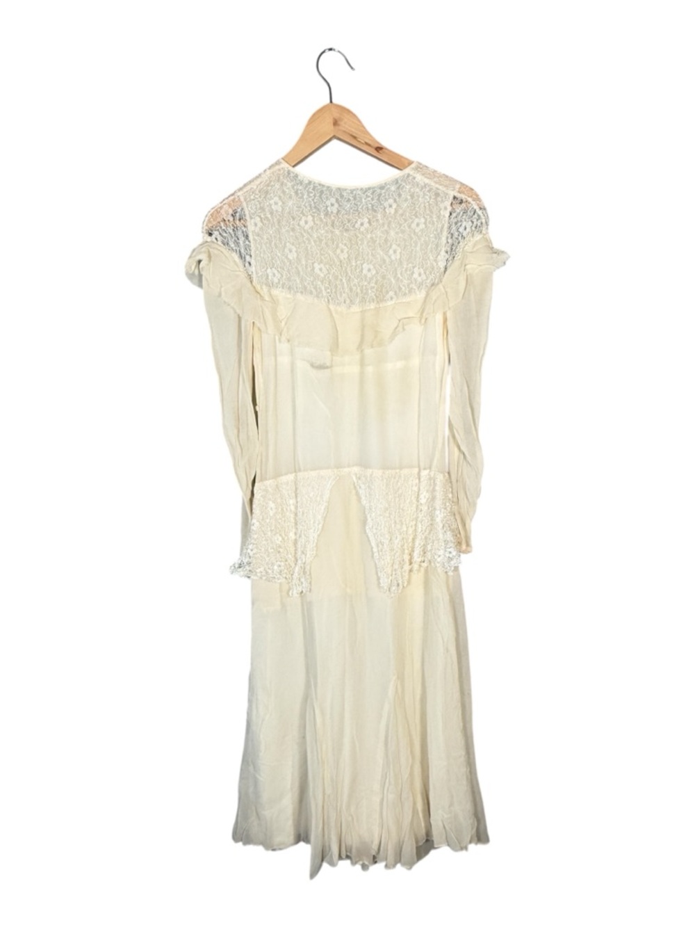 Vintage Handmade silk (?) Cream Dress Ethereal AS IS XS - Picture 2 of 13